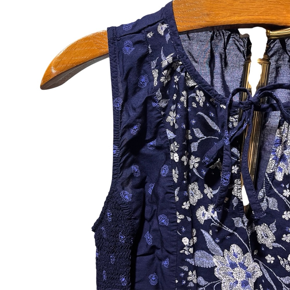 Old Navy Navy Blue Floral Maxi Dress Boho Festival Medium - Picture 4 of 14